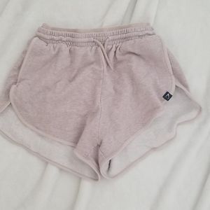 GYMSHARK heather dual band shorts taupe marl